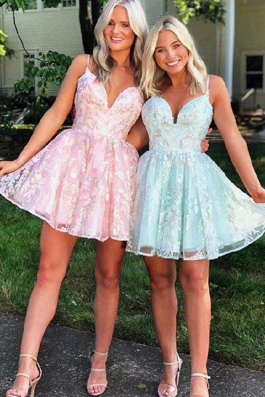 Fantastic Deals pleated maxi dressA-line Spaghetti Straps Short Lace Short Homecoming Dress