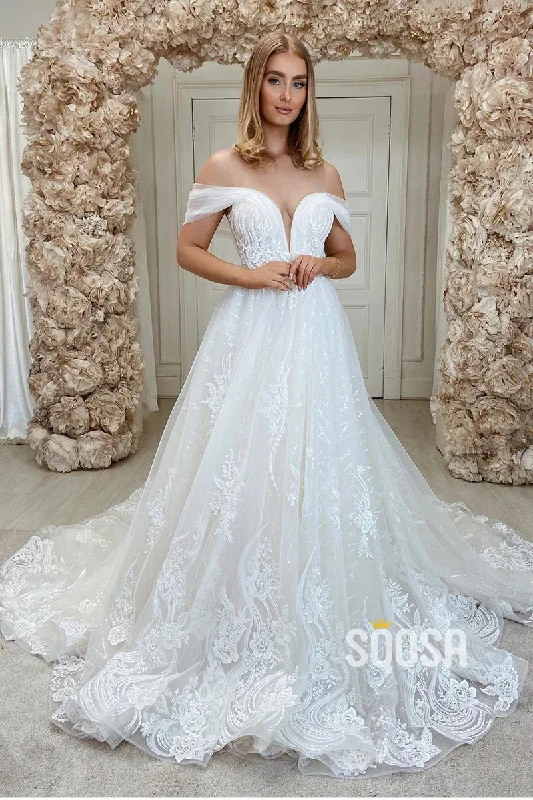 Referral Discount printed dressUnique Off-the-Shoulder Appliques A-line Wedding Dress QW2677 Referral Discount printed dressUnique Off-the-Shoulder Appliques A-line Wedding Dress QW2677