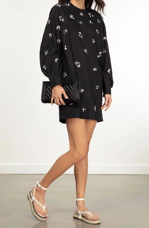 Can't Miss trendy wrap dressZug Sequin Cotton Pop Dress In Black