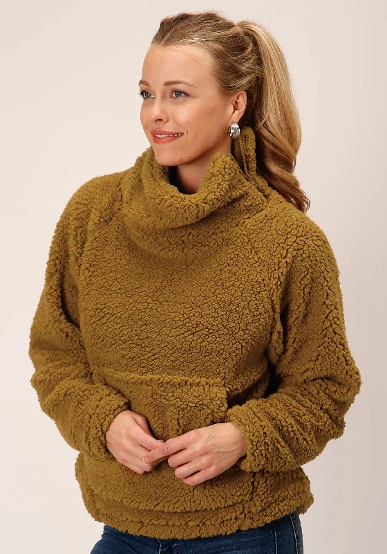 Exclusive Access tailored coatWOMENS TEDDY BEAR BROWN POLAR FLEECE PULLOVER