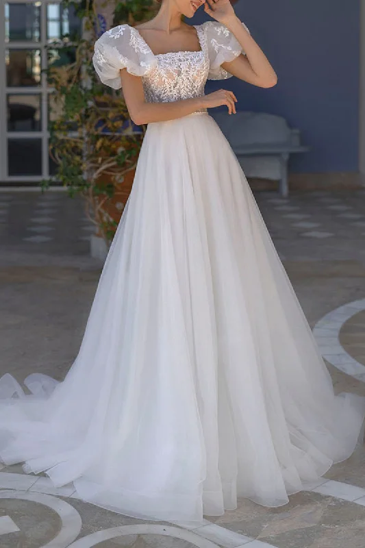 Clearance Sale relaxed fit dressA Line Square Lace Appliques Short Sleeves Rustic Wedding Dress Bridal Gown QW2261 Clearance Sale relaxed fit dressA Line Square Lace Appliques Short Sleeves Rustic Wedding Dress Bridal Gown QW2261