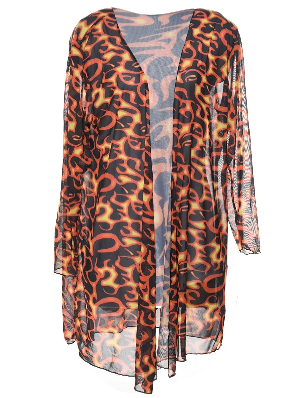 Quick Sale oversized trench coatFlame Design Sheer Jacket - L