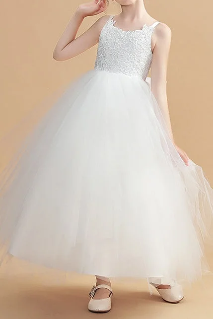 Time-Limited Offer romantic dressScoop Spaghetti Straps Tulle A-Line Flower Girl Dress
