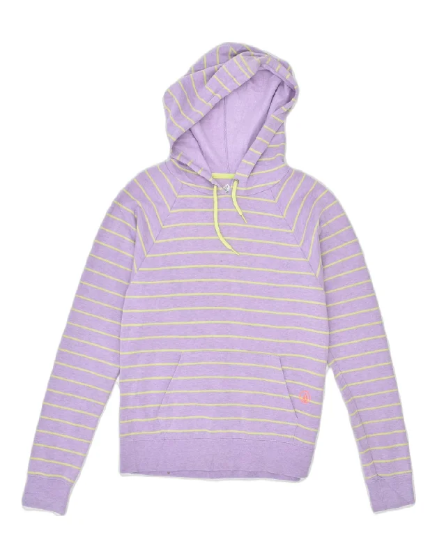 Online Specials zip-up hoodie for gymVOLCOM Womens Hoodie Jumper UK 12 Medium Purple Striped Cotton
