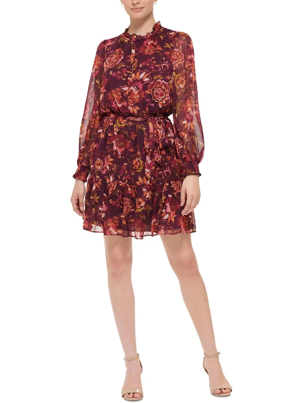 Final Markdown casual summer dressWomens Chiffon Floral Fit & Flare Dress