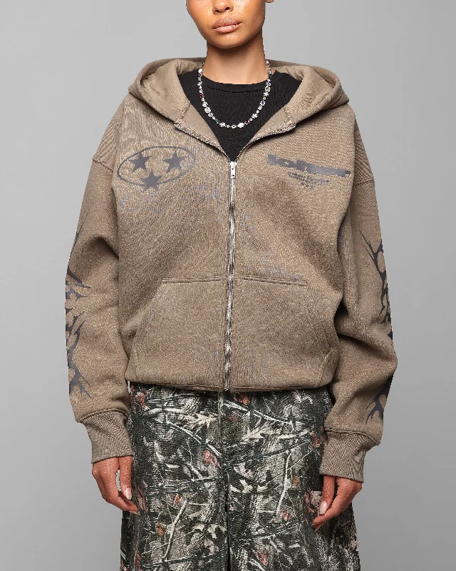 Clearance Items cool graphic hoodieLoiter Solar Zip Hoodie Brown