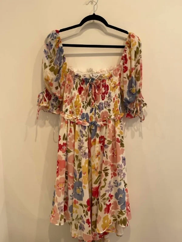 Bonus Savings off-the-shoulder dressConstantina Mini Dress in Multi
