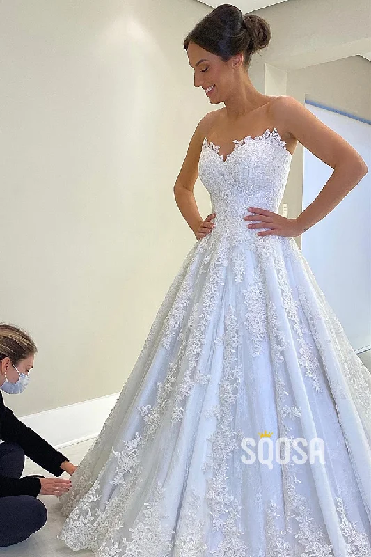 Crazy Deals spaghetti strap dressA-line Sweetheart Allover Lace Wedding Dress Bridal Gown QW0854