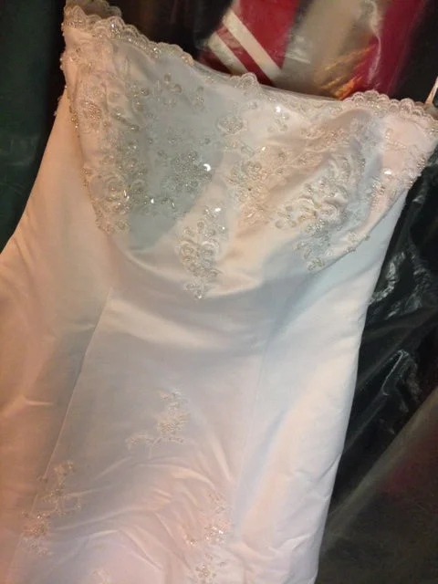 Low Prices David's Bridal Strapless Satin A-line