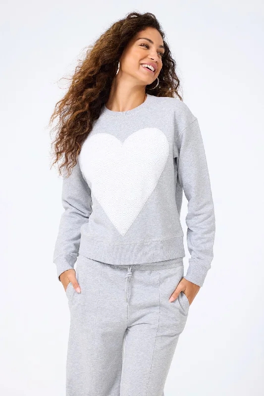 Price Cut smooth fit athletic sweatshirtHeart-Seamed Crew in Collegiate Gray