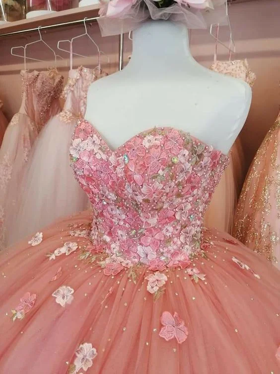 Final Clearance elegant dressGlamorous Sweetheart Tulle Puffy Ball Gown Sweet 16 Dress Y2684