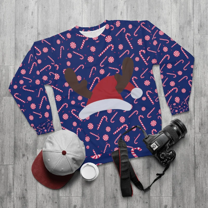 Sale Event sleek workout sweatshirtDark Blue Red Candy Cane Christmas Holiday Crewneck Unisex Sweatshirt - Made in USA Sale Event sleek workout sweatshirtDark Blue Red Candy Cane Christmas Holiday Crewneck Unisex Sweatshirt - Made in USA
