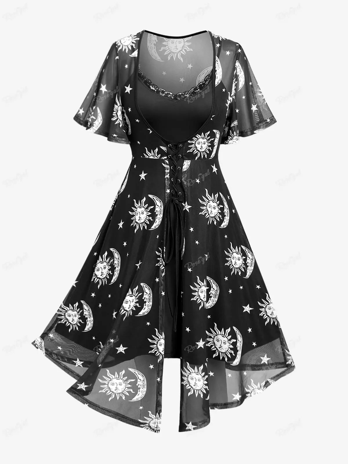 Instant Discount vintage coatROSEGAL Plus Size Sun Moon Star Printed Lace-up Mesh Dress And Lace Trim Cami Dress Set 2023 Fashion High Waist Vestidos Dresses Instant Discount vintage coatROSEGAL Plus Size Sun Moon Star Printed Lace-up Mesh Dress And Lace Trim Cami Dress Set 2023 Fashion High Waist Vestidos Dresses