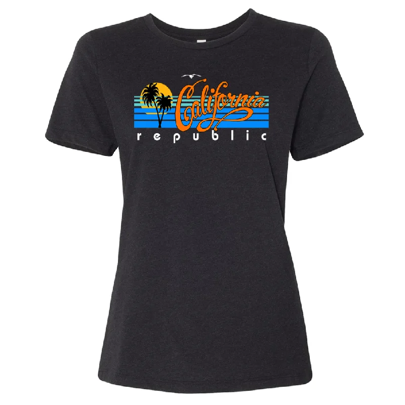 Crazy Deals cool activewear hoodieCalifornia Republic Palm Trees Women's Relaxed Jersey Tee