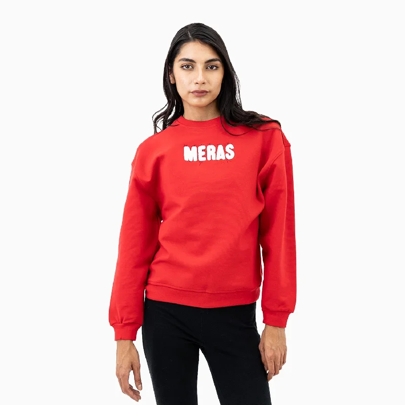 Crazy Savings lightweight fitness hoodieWomen's Chenille Patch Sweatshirt
