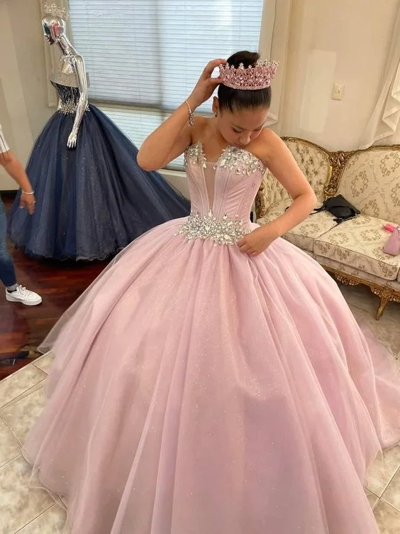 Fantastic Offers casual midi dressStrapless Glitter Quinceanera Dress Ball Gown Sweet 16 Dress  Y2840