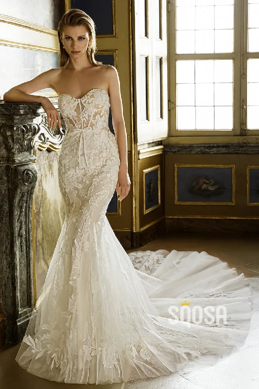 Today’s Special casual midi dressIllusion Mermaid Strapless Applique Sweep Train Wedding Dress Bridal Gowns QW8039 Today’s Special casual midi dressIllusion Mermaid Strapless Applique Sweep Train Wedding Dress Bridal Gowns QW8039