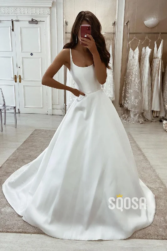While Supplies Last elegant dressScoop Satin Ballgown Ivory Wedding Dress QW2602