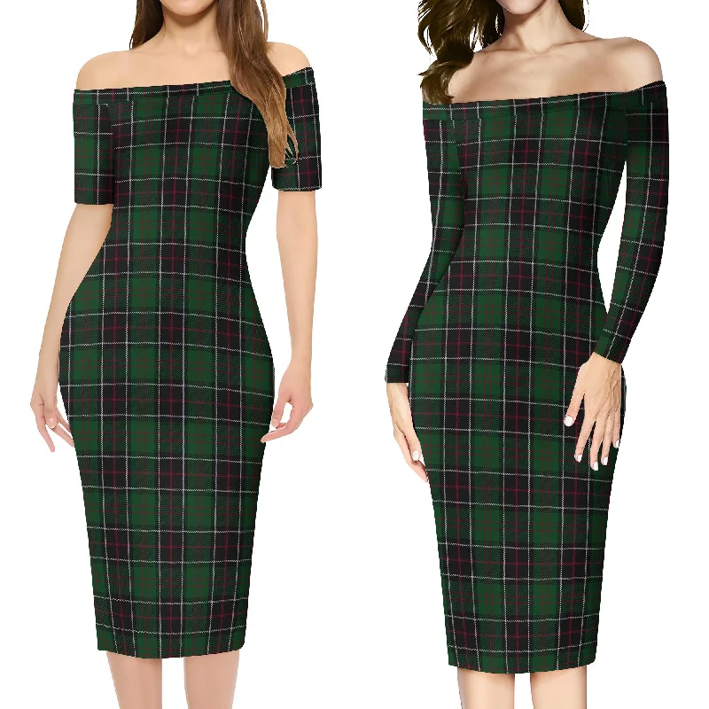 Unmissable Offer Sinclair Hunting Tartan Off Shoulder Lady Dress