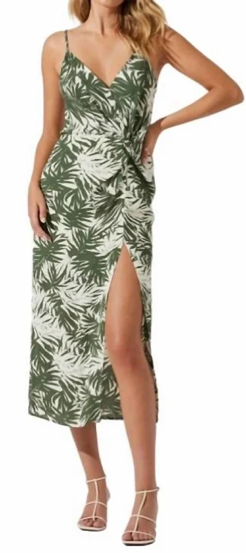 Special Promotion chic dressDestination Dress in Green/White Palm