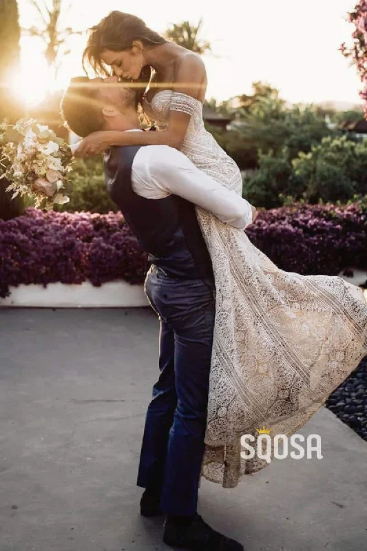 Now or Never luxury dressSweetheart Mermaid Lace Wedding Dress Bohemian Wedding Gowns QW0858