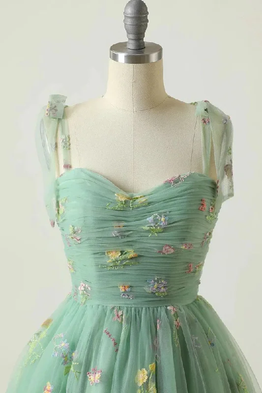Price Meltdown elegant dressGreen Short A-Line Homecoming Dress With Embroidery