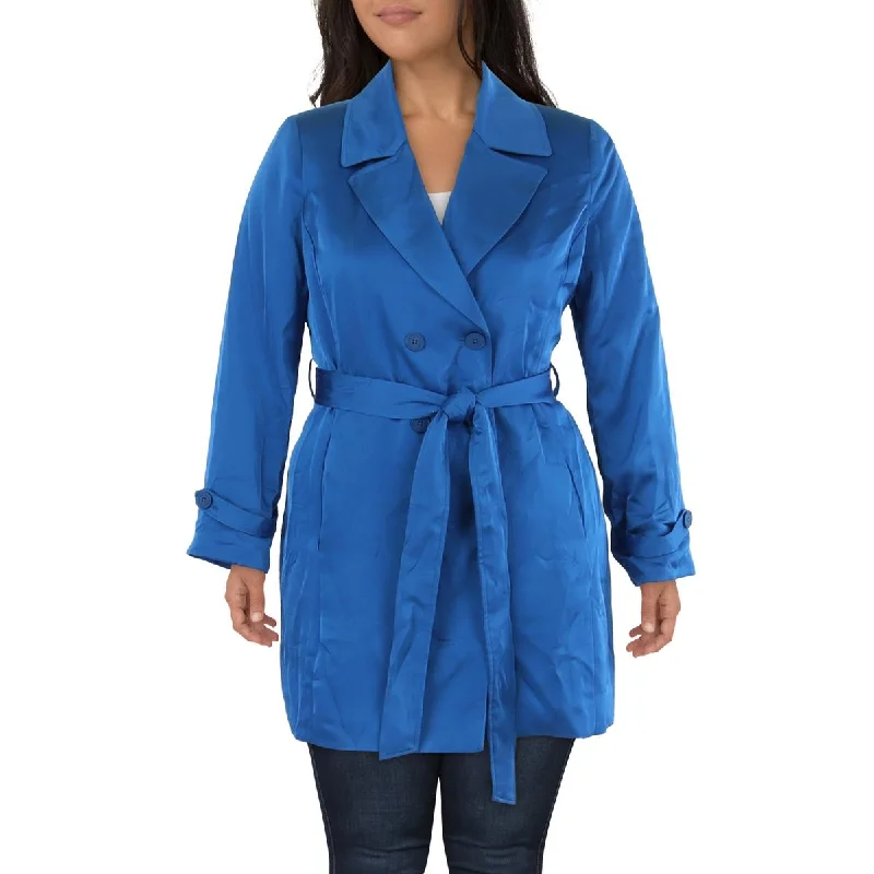 Midnight Sale casual utility jacketWomens Satin Midi Trench Coat