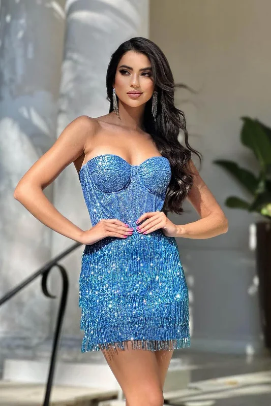 Special Savings trendy bodycon dressSheath/Column Sweetheart Beads Short Homecoming Party Dress QH2481