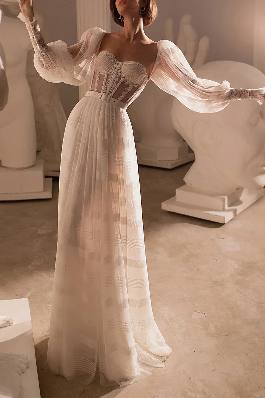 Savings Galore casual midi dressA line Sweetheart Long Sleeves Lace Boho Wedding Dress QW2131 Savings Galore casual midi dressA line Sweetheart Long Sleeves Lace Boho Wedding Dress QW2131