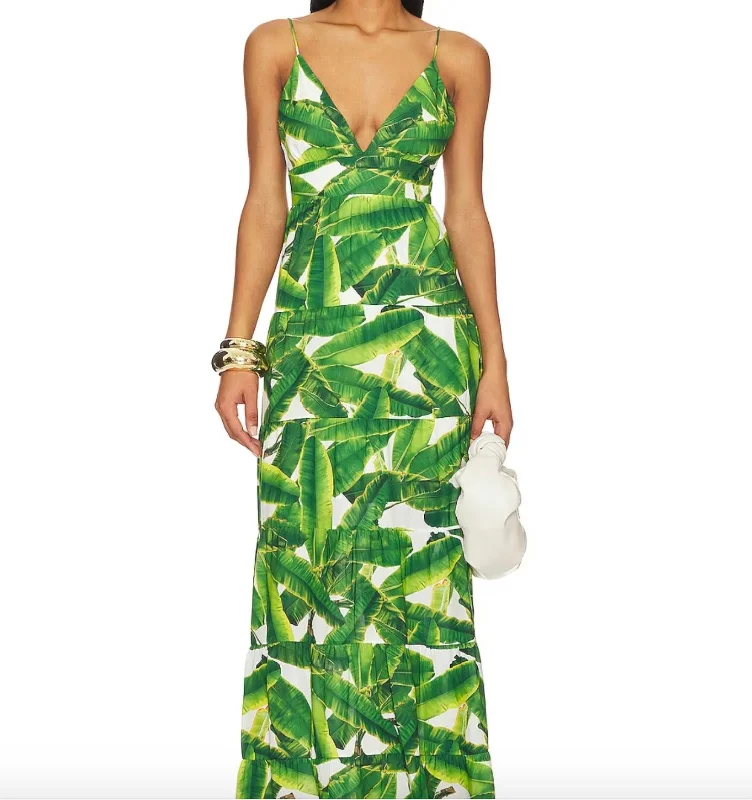 Discount Days vintage dressKarolina Maxi Dress In Sun Palm Off White