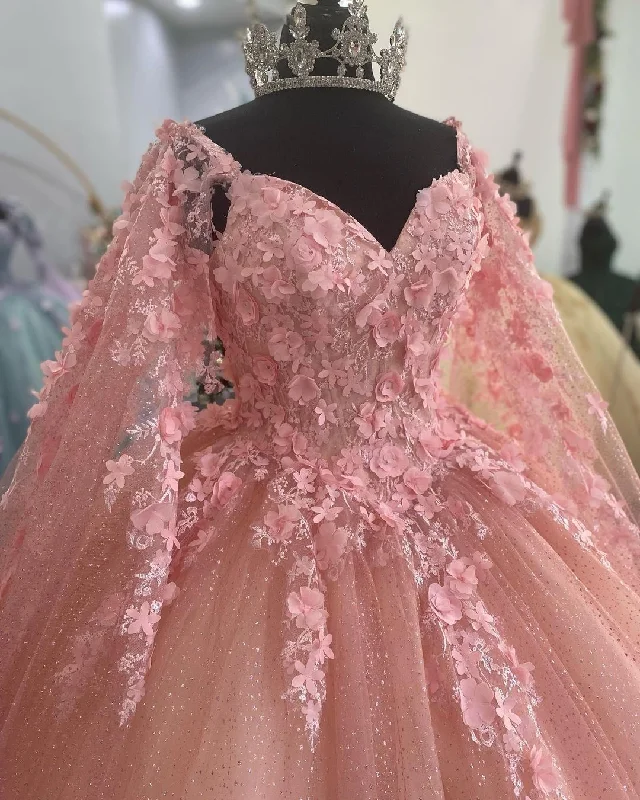 Best Bargains pleated dressPink Quinceanera Ball Gown with Appliques Sweet 16 Dress Y2806