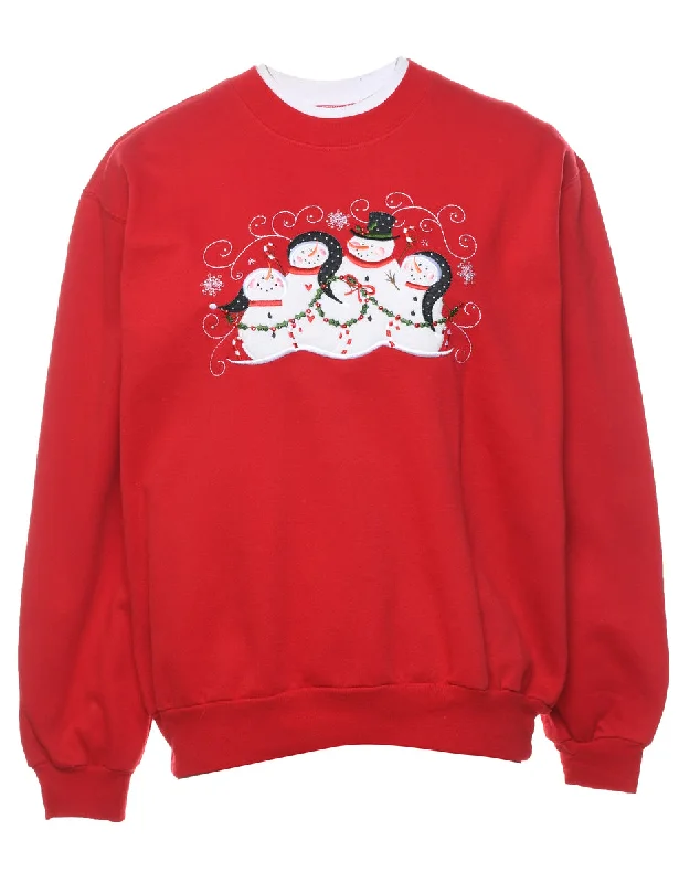 Price Cut functional coatSnowman Christmas Sweatshirt - M