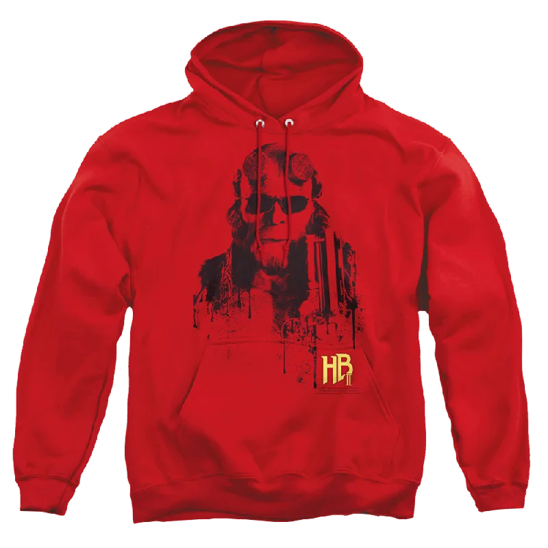 Sale Event graphic hoodie with printHellboy 2 The Golden Army Splatter Gun - Pullover Hoodie Sale Event graphic hoodie with printHellboy 2 The Golden Army Splatter Gun - Pullover Hoodie