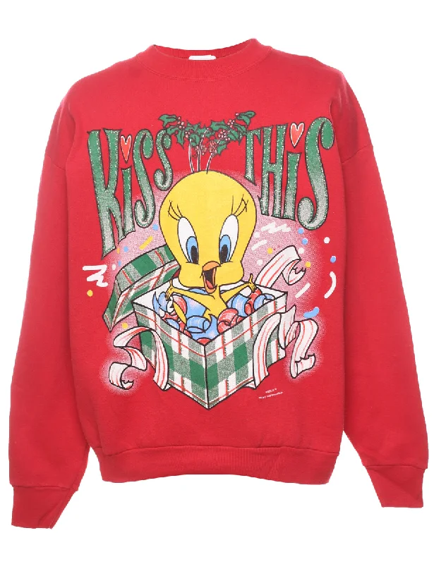 Exclusive Access windproof jacketCartoon Print Tweety Christmas Sweatshirt - XL