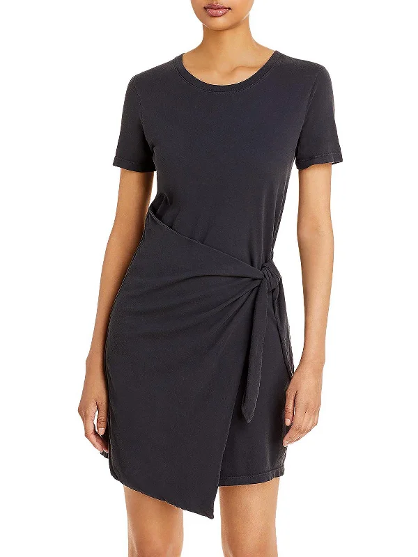 Price Blitz silk dressEdie Womens Asymmetric Side Tie T-Shirt Dress