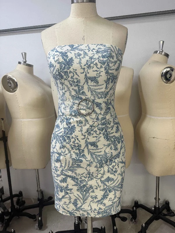 Low Prices flowy dressPrint Floral Short Homecoming Dress,Strapless Party Dress Y3080 Low Prices flowy dressPrint Floral Short Homecoming Dress,Strapless Party Dress Y3080