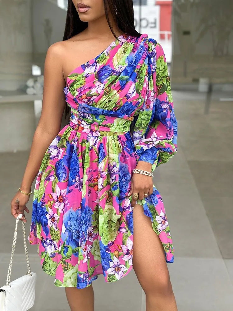 Deep Discounts lightweight winter coatNew Boho Print Women Dress Spring Fashion Sexy Off Shoulder Office Elegnat Casual Dresses Female Sweet Party Dress Robe Femme