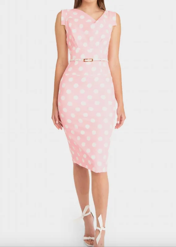 Limited Availability romantic dressJackie O Dress in Pink/White