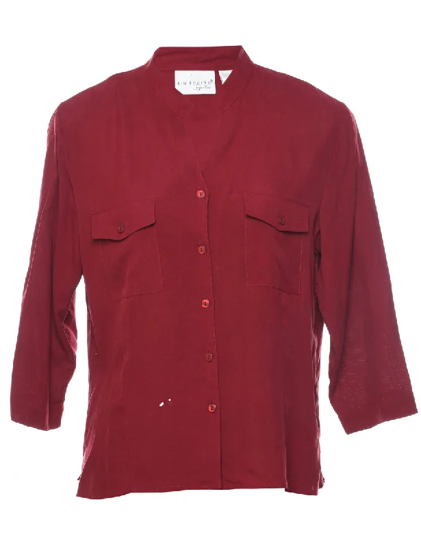 Unbeatable Prices contemporary trench coatMaroon Classic Silk Blouse - M