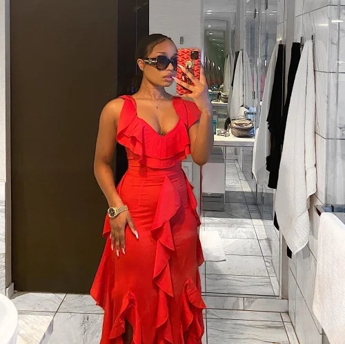 Extra Discounts puff sleeve dressChic Red Long Prom Dress Formal Dress Y2693