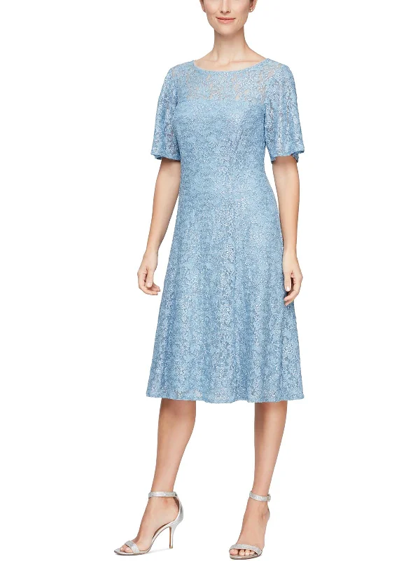 Deal Frenzy elegant dressPlus Womens Lace Midi Cocktail and Party Dress
