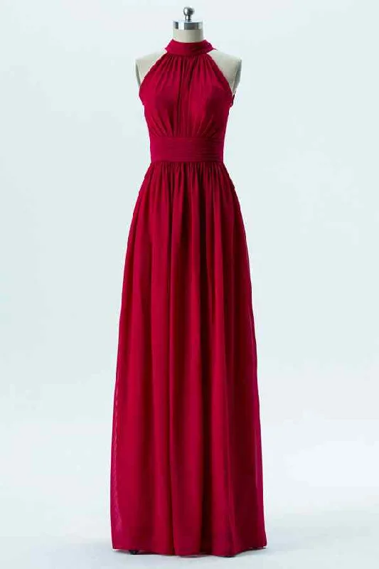 Don't Wait floral wrap dressRed A-line Bow Tie Back Pleated Chiffon Long Bridesmaid Dress Don't Wait floral wrap dressRed A-line Bow Tie Back Pleated Chiffon Long Bridesmaid Dress