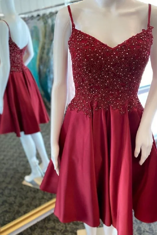 Lowest Prices chic wrap dressV Neck Beaded Burgundy Lace Wine Red Lace Homecoming Dresses Lowest Prices chic wrap dressV Neck Beaded Burgundy Lace Wine Red Lace Homecoming Dresses