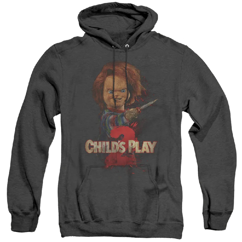 Fantastic Deals fleece-lined hoodieChild's Play Heres Chucky - Heather Pullover Hoodie Fantastic Deals fleece-lined hoodieChild's Play Heres Chucky - Heather Pullover Hoodie
