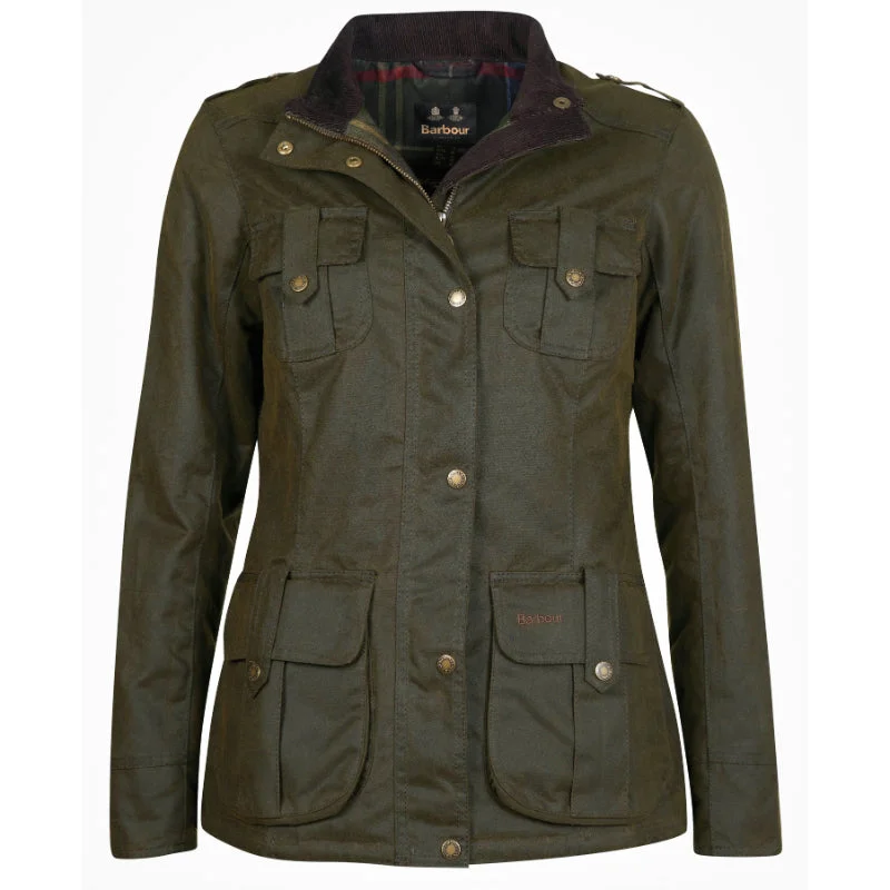 Bargain Prices versatile coatBarbour Winter Defence Ladies Wax Jacket - Olive
