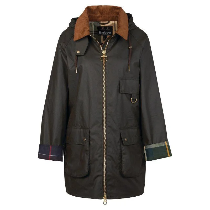 Deal of the Week oversized coatBarbour Highclere Ladies Wax Jacket - Olive